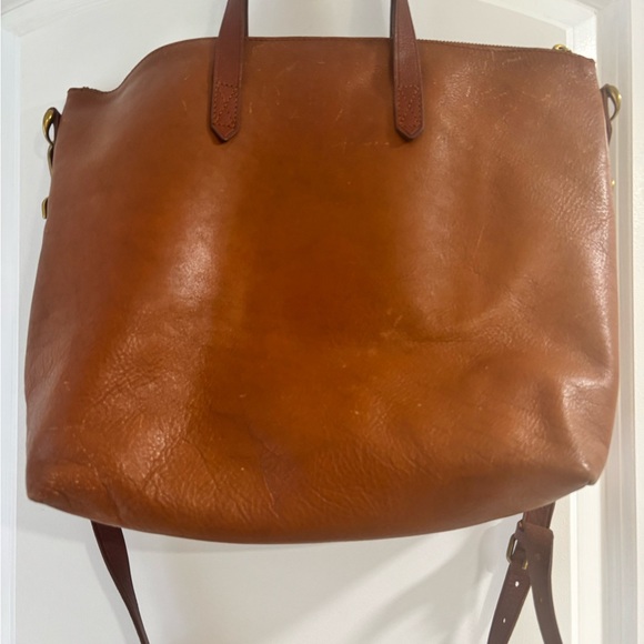 Madewell Brown Leather Zip Top Carryall Crossbody Bag - Picture 2 of 14